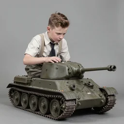 (((((1950s boy and his toy retro army tank . muted colors.))))) by Jean-Baptiste Monge !!!!!!!!!!!!!!!!!!!!!!!!!!!
