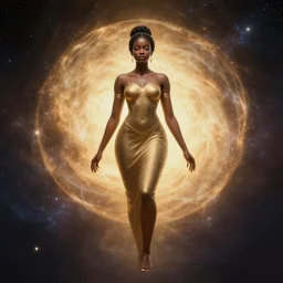 black african princess, warm volumetric lighting, cosmic, symmetric, highly detailed, elegant, concept art, heavenly, god rays, glowing aura, intricate, sharp focus, illustration, alexandros pyromallis, bouguereau, rutkowski, artgerm, alphonse mucha, b