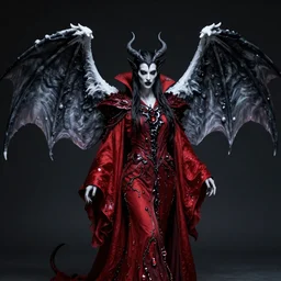 One_ultra_realisticdemonicVampirewithwhite-blackwingsandaredcloakmadeofsymbiotevenomoilDemonicEnergycine