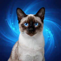 aesthetic Siamese cat, detailed Siamese cat inside gradient blue luminescent fractal, digital art, octane render, 4k, hd, - - cfg_scale 5 - - steps 10 - n 4 - i - S 3427175990