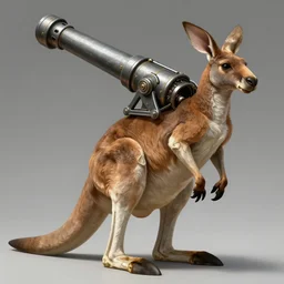 a giant kid kangaroo with a giant cannon in his back, exoskeleton, technology, elegant, highly detailed, digital painting, artstation, concept art, smooth, sharp focus, illustration, art by krenz cushart and artem, demura and alphonse mucha