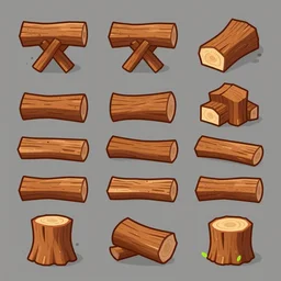 game asset sheet, 2 d sprite, lumber wood