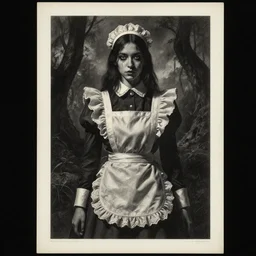 asset sheet, material study ( caricature ) maid by mark ryden dark foreboding