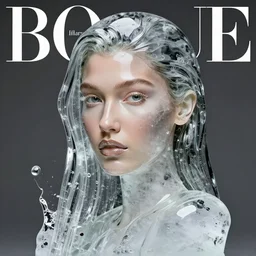sculpture made of glass and ice, portrait of Bella Hadid::female, liquids, caustics, transparency, harper's bazaar, vogue, magazine, insanely detailed and intricate, concept art, close up, ornate, luxury, elite, elegant, trending on artstation::by ruan jia, by Kenneth Willardt, by ross tran, by WLOP, by Andrei Riabovitchev