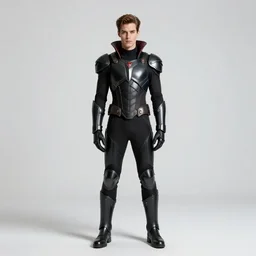 elegant villain in armored suit, photorealistic portrait photography, full body, standing, isolated on a pure white background, centered, whole figure in frame, sharp focus, studio lighting