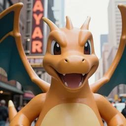 closeup potrait of charizard on broadway, natural light, sharp, detailed face, magazine, press, photo, Steve McCurry, David Lazar, Canon, Nikon, focus