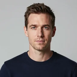 portrait of a forty two year old british man with slim features
