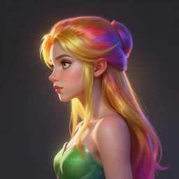 side - profile painted portrait, ellie bamber fairy, backlit, smooth, gaudy colors, unreal engine, overlord, dota matte painting concept art, official fanart behance artstation by atey ghailan, greg tocchini, james gilleard, joe fenton, kaethe butcher, lois van baarle, ilya kuvshinov