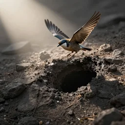 bird going into a black hole