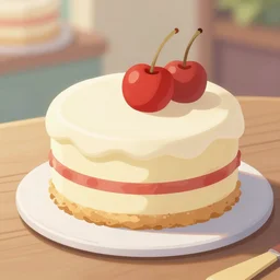 close up image of a cake on a table, digital illustration, artstation, pinterest, fanart