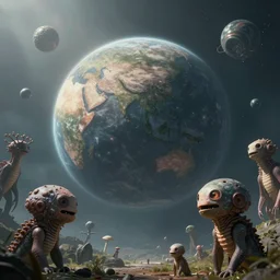 a planet with unknown lifeforms 8 k hyperrealism