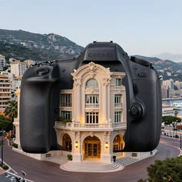 High-quality DSLR photography of a beaux-arts style flat in Monaco at dawn, baroque, designed by Charles Garnier, wide-angle, warm lighting, long shadows, beams of sunlight.