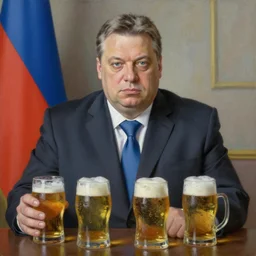 viktor orban after many beers, anatomically correct, oil painting, highly detailed