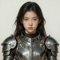 a photorealistic painting of an attractive young girl, partially clothed in metal-plated battle armor, olive skin, long dark hair, beautiful bone structure, symmetrical face, perfect eyes, intricate, elegant, digital painting, concept art, illustration, sharp focus, minimal artifacts, volumetric lighting, from Metal Gear, in the style of Ruan Jia and Mandy Jurgens and Greg Rutkowski, trending on Artstation, award winning