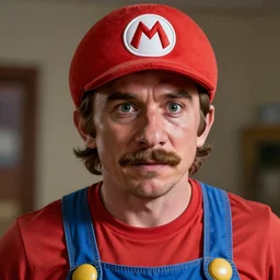 a film still portrait of chris pratt dressed up as mario with a mario cap in real life as a real person, grotesque, disturbing, disgusting, realistic hyperrealistic 4 k resolution 8 k resolution highly detailed very detailed extremely detailed hd quality detailed face very detailed face extremely detailed face trending on artstation, modern portrait, modern photograph, film still