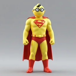 full body view of a lemon superman by DC , cgisociety, octane render