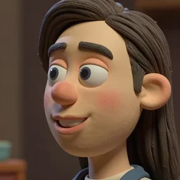 claymation devin montes smiling cartoon head shot, face close up, profile picture
