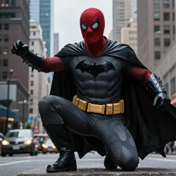 film still of Peter Parker stealing Batman's Suit, 4k