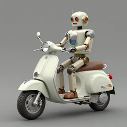 ( ( ( ( ( 1 9 5 0 s retro future android robot scooter. muted colors., ) ) ) ) ) by jean - baptiste monge,!!!!!!!!!!!!!!!!!!!!!!!!!