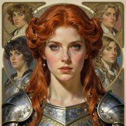 realistic detailed face portrait of a beautiful valkyrie warrior in armor by gerald moira, ayami kojima, amano, greg hildebrandt, and mark brooks, female, feminine, art nouveau, victorian, neo - gothic, gothic, character concept design