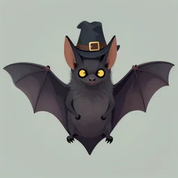 digital art of a bat wearing a hat