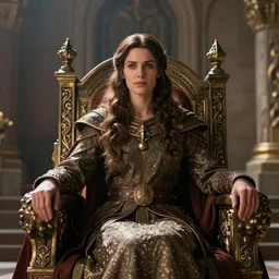 the elder scrolls vi, stately charismatic gracious humble regal brunette female jarl, portrait, throne room, atmospheric lighting, painted, intricate, volumetric lighting, beautiful, daytime, sunny weather, slight overcast, 4 0 0 0 k, sharp focus, deep colours, ultra detailed, by leesha hannigan, ross tran, thierry doizon, kai carpenter, ignacio fernandez rios
