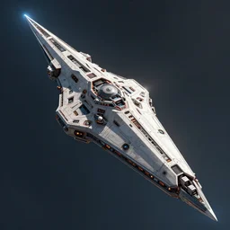 massive futuristic starship in the shape of a spear traveling through empty space by greg rutkowski, intrincate details, brutalist appearance, concept art, scifi, 4 k, digital ilustration, artstation hq