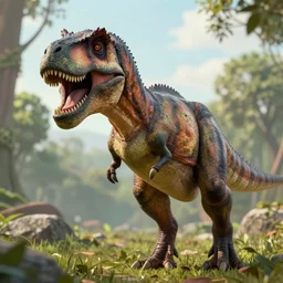 a surprised t _ rex, 8 k resolution, high quality