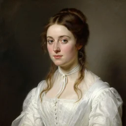 jane austen in white, painting by rossetti bouguereau, detailed art, artstation