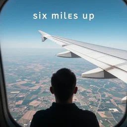 album art cover, six miles up, in airplane, looking over the ground