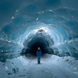 A photo taken inside an Ice Cave
