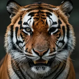 man with the face of a Tiger, blind in one eye, from blade runner