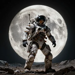Moon landing, Steampunk, by Yusuke Murata