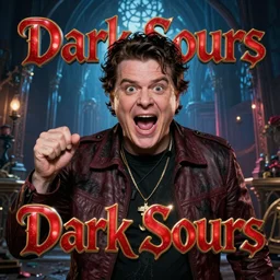 a glossy promotional image for the upcoming slapstick comedy movie 'Dark Souls'