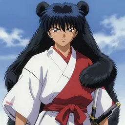 movie still from Rurouni Kenshin, 2012, cinematic, Takeru Satoh, samurai half man half asian black bear, epic