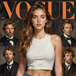 vogue magazine, lululemon, greg rutkowski, john singer sargent, anime, trending on pixiv, oil painting, crop top, intricate