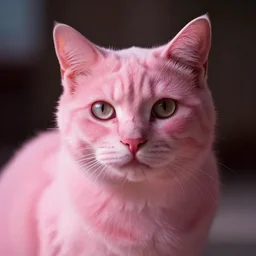 a pink cat, cinematic look, god lighting, 4 k