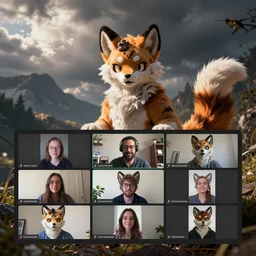 furries in a zoom call