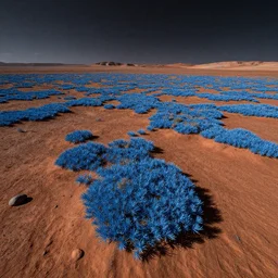 mars landscape with blue vegetation