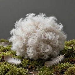 wool, down, feathers, fur, moss, realistic, 8k, art