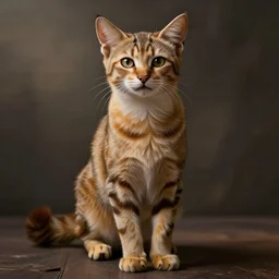 Photo portrait of a standing felinoid human.