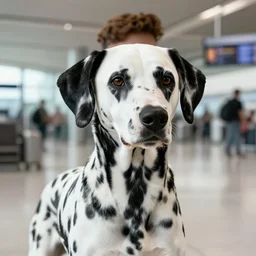 a dalmatian skin man at the airport trending flickr detailed portrait