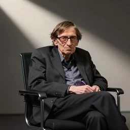 steven hawking sitting in a normal chair