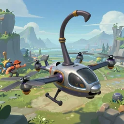 pudge hooking gyrocopter with chen helping in background, dota 2, unreal engine, high detailed, fantasy matte painting, super wide angle