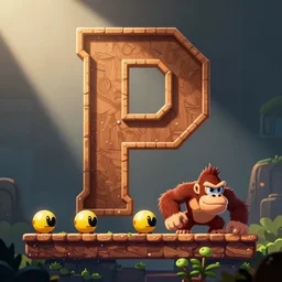 sprite sheet from arcade game, pacman meets donkey kong