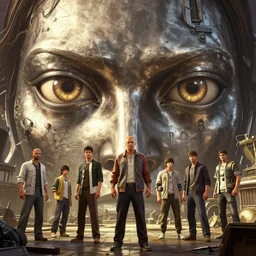 highly detailed metal giant - point of eyes, in gta v, stephen bliss, unreal engine, fantasy art by greg rutkowski, loish, rhads, ferdinand knab, makoto shinkai and lois van baarle, ilya kuvshinov, rossdraws, tom bagshaw, global illumination, radiant light, detailed and intricate environment