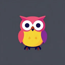 A minimalist owl logo in the y2k style, bauhaus style, created by The Designers Republic for wip3out, vibrant colors