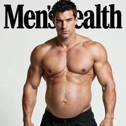 Cover of Mens Health featuring a pregnant male bodybuilder