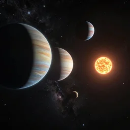a starscape with planets and suns by bob eggleton