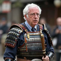 bernie sanders in samurai armor, relaistic